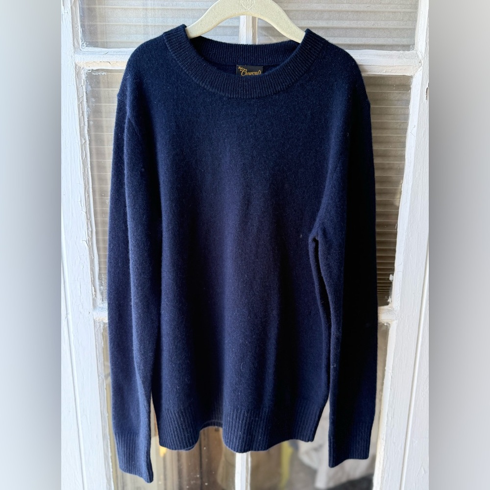 Boys Crewcuts Navy cashmere Crewneck Sweater
